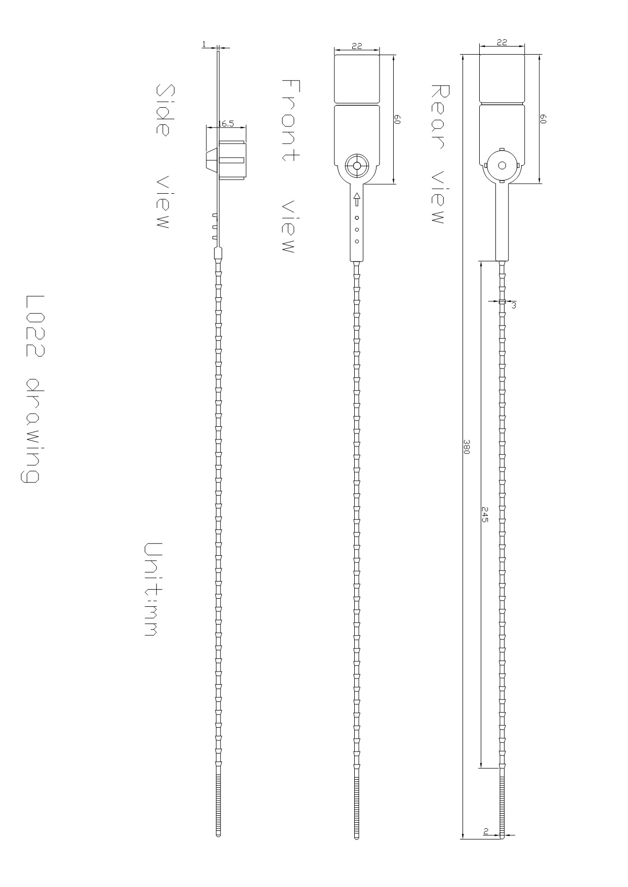 L022 Kunststoff-Sicherheitsbinder L022 Plastic Security Ties