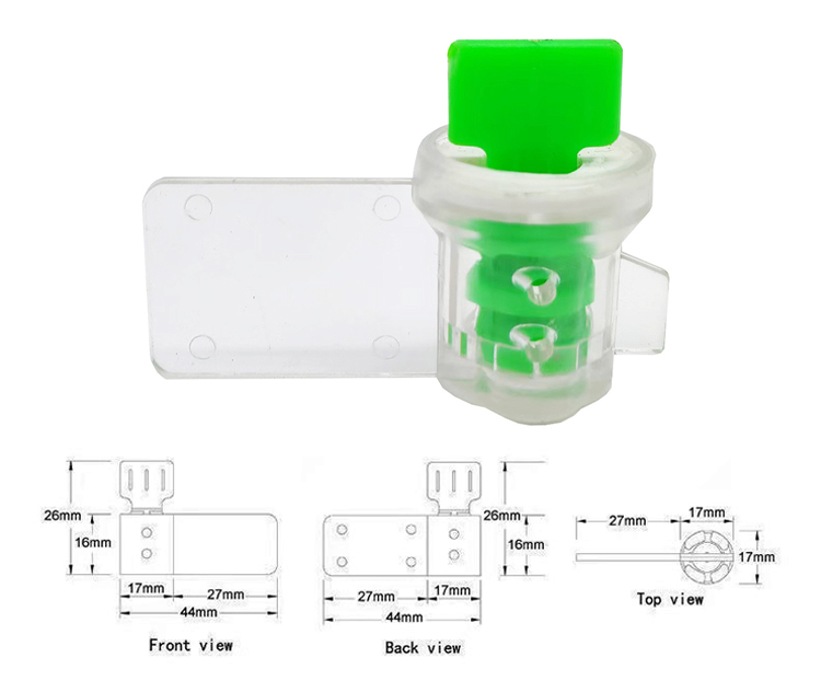 Manipulationssicheres, transparentes Twist-Meter-Siegel Anti-tamper Twist Transparent Meter seal