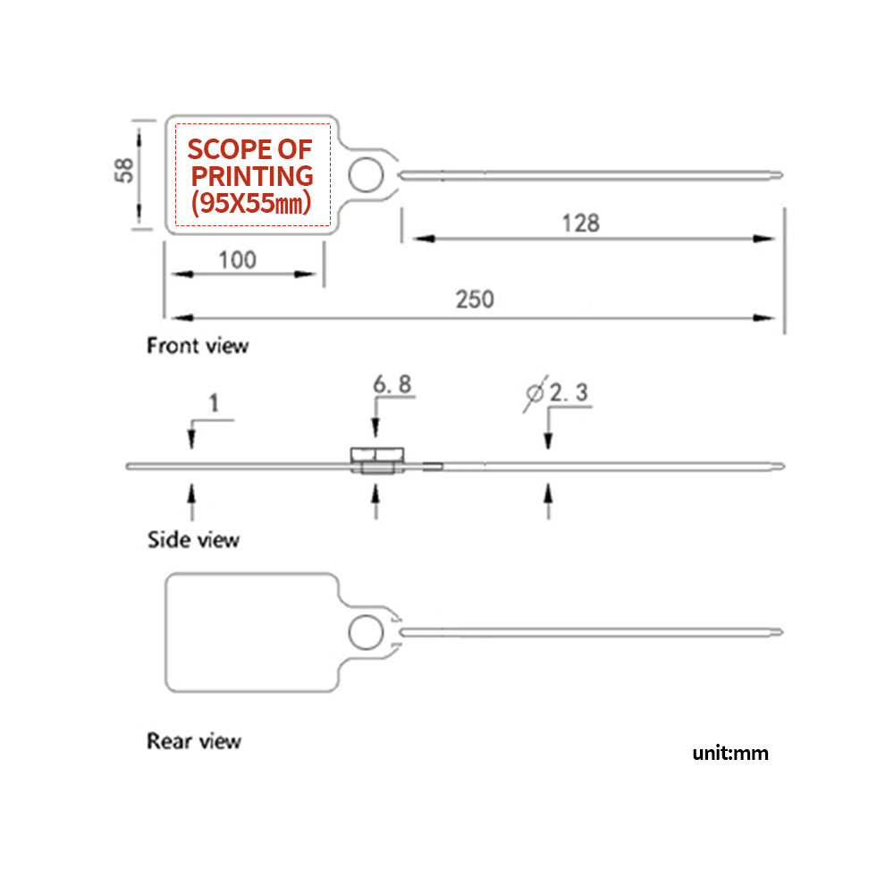 Versandanhänger aus Kunststoffsiegeln Plastic Seals Shipping Tags